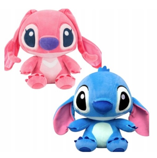 2 X Maskotka Pluszowa Stich +angela Przytulanka Zabawka 25CM
