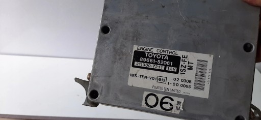 TOYOTA YARIS and 99- 1.0 control unit computer of the engine OE 89661-52061