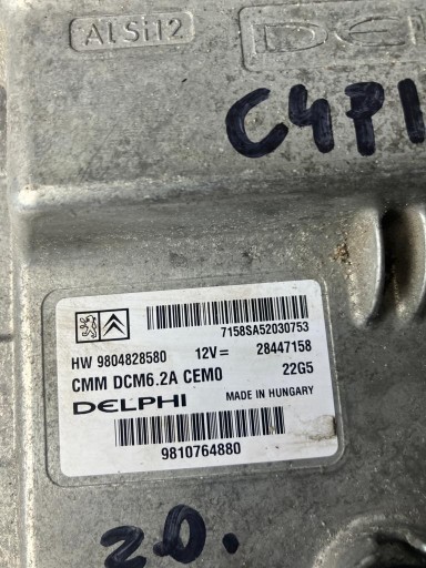 computer control unit of the engine WTYCZKI 2.0 BLUE HDI 9810764880 9804828580