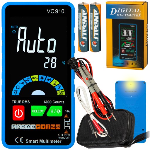 SMART MULTIMETER DIGITÁLNY PRÚDOVÝ METER LCD SET BATERKA ELEKTRICKÝ NCV