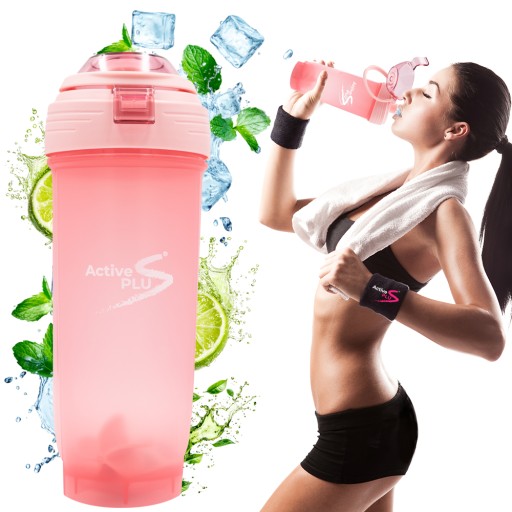 Szczelna Butelka Shaker Bpa Free Bidon Sportowy Z Ustnikiem 700ML Różowy