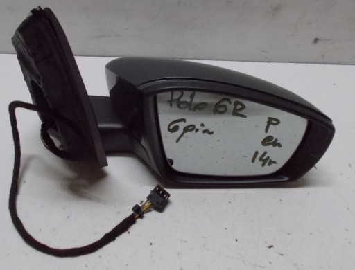 VW POLO 6R 1.2 TSI 14R mirror right 6 PIN 6C1857502C EU
