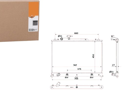 NRF53904(EXT) - РАДИАТОР NRF MAZDA CX-7 2.3 MZR DISI TURBO AUTOMA