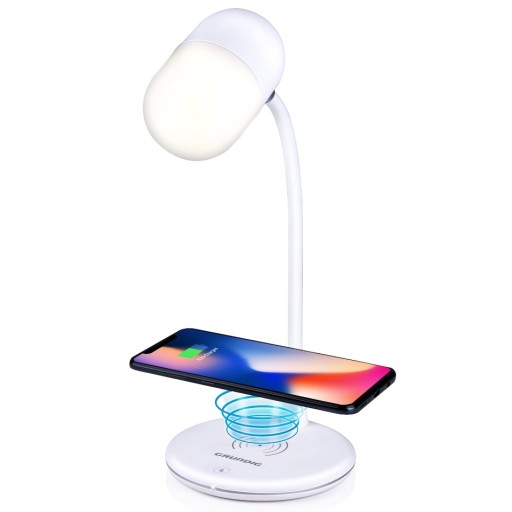 Lampka Biurkowa Led Grundig 3in1 G254 Ładowarka do Telefonu Głośnik Biały