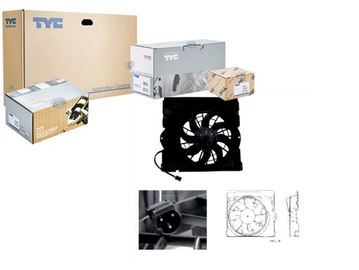 803-0009 - Вентилятор радіатора (з корпусом) BMW 3 (E36) Z3 (E