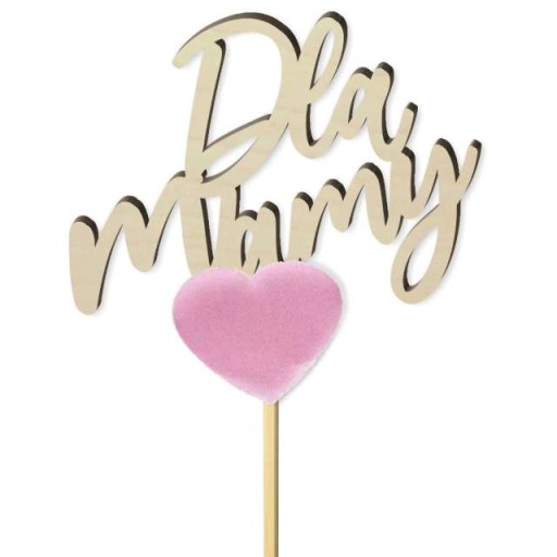 Прикраса для торта «Рожеве серце» ДЛЯ МАМИ