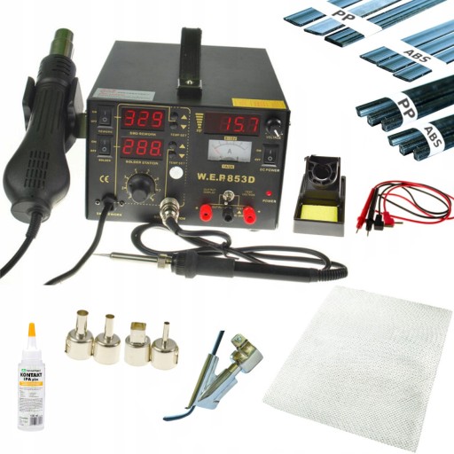 АППАРАТ ДЛЯ СВАРКИ ПЛАСТИКА WEP 853D + ПЛАСТИКОВЫЕ НАСАДКИ IPA