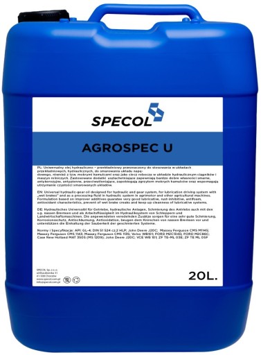 Specol agrospec u гидравлическое и трансмиссионное масло
