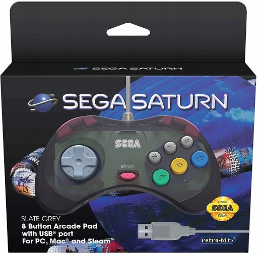 Официальный Sega Saturn USB Control Pad для ПК, Mac,