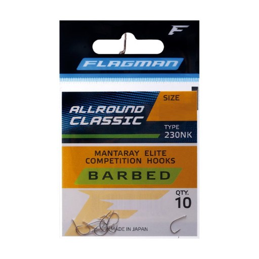 Гачки ґрунтові, льодові, поплавкові з поводком, шипами Flagman Allround Classic 230NK 10 шт.