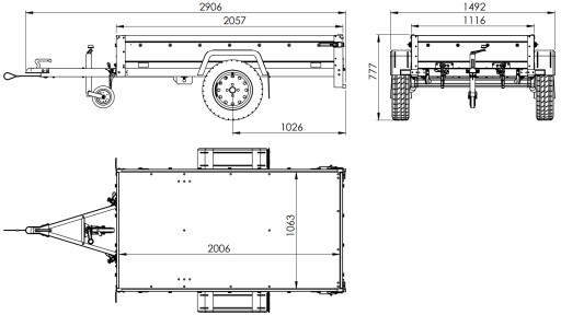 Remorque automobile Garden Trailer 200 KIPP 200 x 106 cm