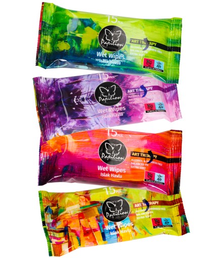 Вологі очищаючі серветки Papilion Art Therapy 15 шт