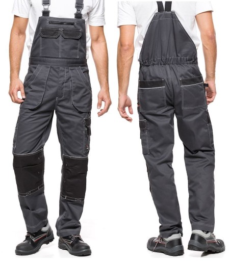 РОБОЧІ ШТАНИ КОМБІНЕЗОН R 48 ЧОРНИЙ СІРИЙ