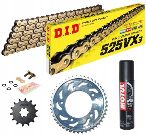 525VX3GB-110 SUN412-15 - КОМПЛЕКТ ПРИВОДА DID + SUN HONDA CB600F 98-06 HORNET