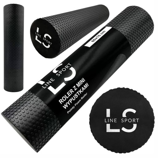 Ролик зі шпильками Line Sport 60 см х 15 см чорний