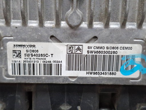 control unit of the engine 5WS40285C-T 9653451880 9660300280 CITROEN PEUGEOT 1.4 HDI