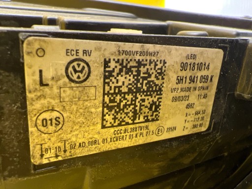 light left VW Golf 8 VIII Full Led 5H1941059K