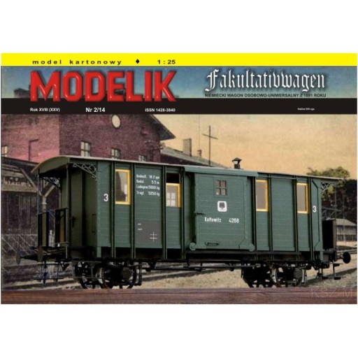 Modelik 2/14 Niemiecki wagon FAKULTATIVWAGEN 1:25