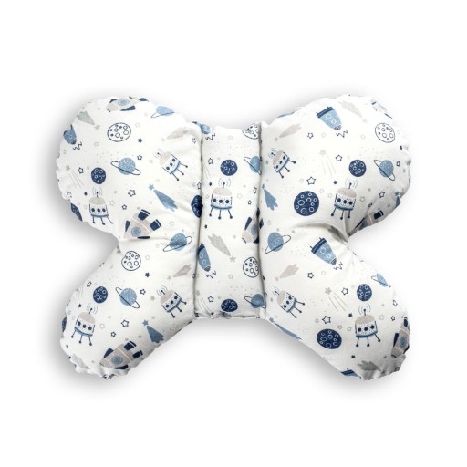 Протиударна подушка Lobli метелик, відтінки сірий і сріблястий