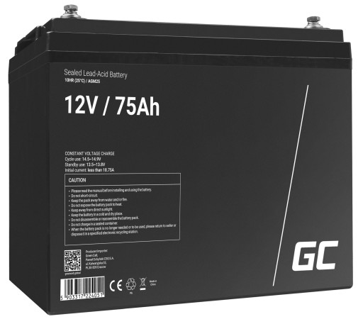 Зеленая аккумуляторная батарея agm 12 в 75 ач фотогальваника электромобили upsy