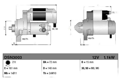 Стартер dsn3003 denso ford ka i