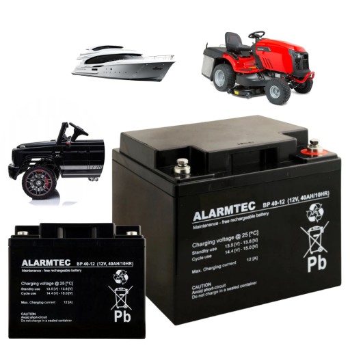 Акумулятор agm alarmte bp 40-12 40ah 12v газонокосарка фотовольтаїка сигналізація