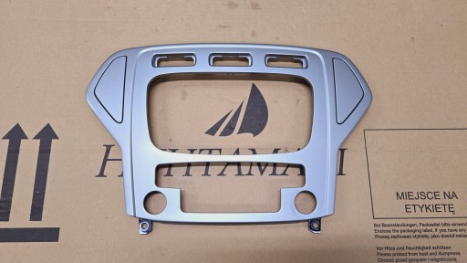 07-10 - FORD MONDEO MK4 2007 - 2010 ГОД РАМКА КОНСОЛИ РАДИОПРИЕМНИКА С ПРЕДВАРИТЕЛЬНЫМ ПОДЪЕМОМ СЕРЕБРИСТО-СЕР