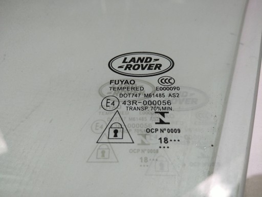 window side door przednich front side left Range Rover Velar 2017