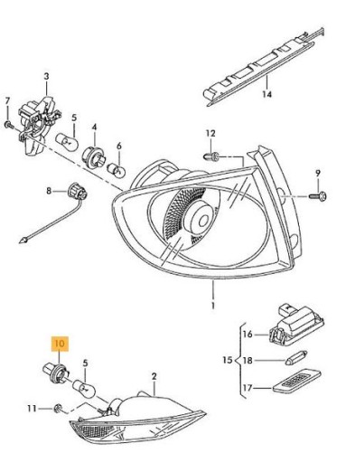 5P0945267 - Oe vag патрон лампи заднього ходу seat altea toledo