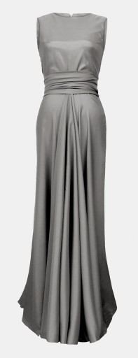 Camill 193a sivé dlhé večerné šaty 42