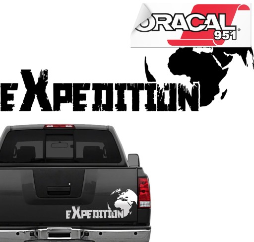 Наклейка карта мира экспедиция борт 110x44cm 951