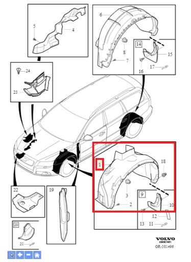 31353951 - Колісна арка передня ліва Volvo XC70 (08-16)