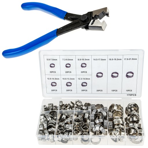 НАБОР МЕТАЛЛИЧЕСКИХ ХОМУТОВ + ПЛОСКОГУБЦЫ