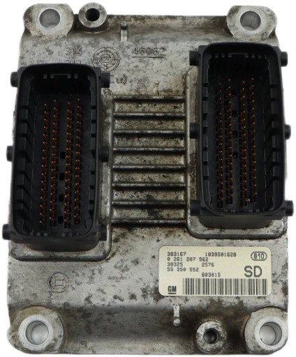 OPEL CORSA D computer control unit of the engine 1.2 55350552 1039S01628 0261207962