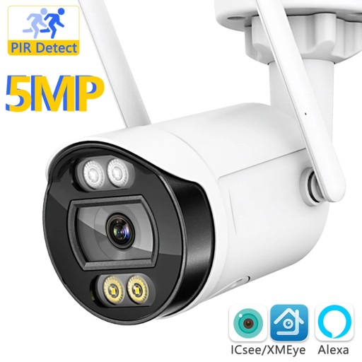 Bullet Security Camera 5MP Nadzór wideo Bezprzewodowa kamera IP WiFi 1080P  - Sklep, Opinie, Cena w