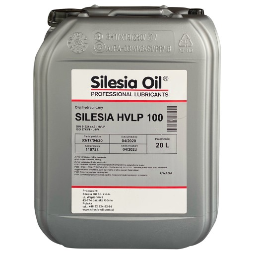 ГІДРАВЛІЧНЕ МАСЛО SILESIA OIL HVLP 100 20L