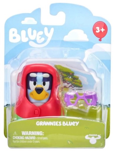 Psík Bluey 17347 Figúrka + doplnky Postavička z rozprávky Babička Bluey okuliare