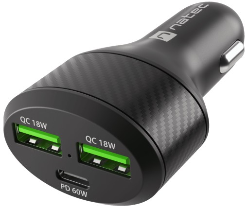 Автомобильное зарядное устройство NATEC CONEY 60w 2xUSB USB-C