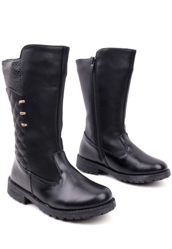 ЧОБОТИНКИ ДІВЧАТКІ, УТЕПЛЕНЕ ЗИМОВЕ ВЗУТТЯ, розмір 36, чорні