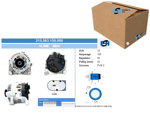 215.563.150.000 - Генератор переменного тока mini 150a bv psh