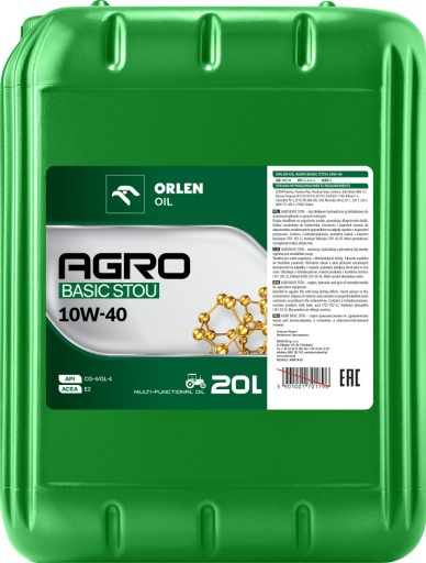 ORLEN AGRO BASIC STOU Многофункциональное масло 10W/40 20л