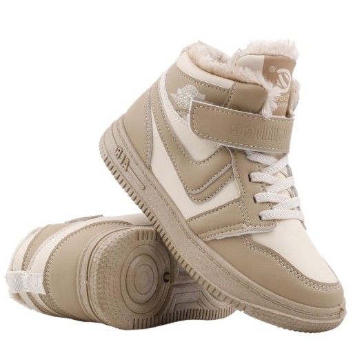 Снігові черевики ДИТЯЧЕ СПОРТИВНЕ ВЗУТТЯ ЗИМОВІ УТЕПЛЕНІ ЧОБІТКИ 36 розмір бежевий