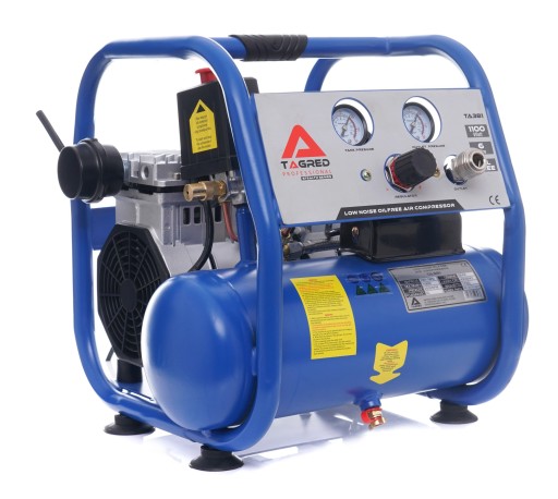 Kompresor bezolejowy dwutłokowy, sprężarka 6L Tagred 1500W R2