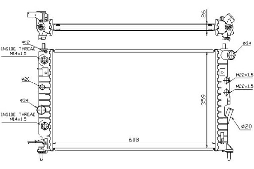63078/NIS - Радиатор двигателя nissan opel vectra b 2.5/2.6 10