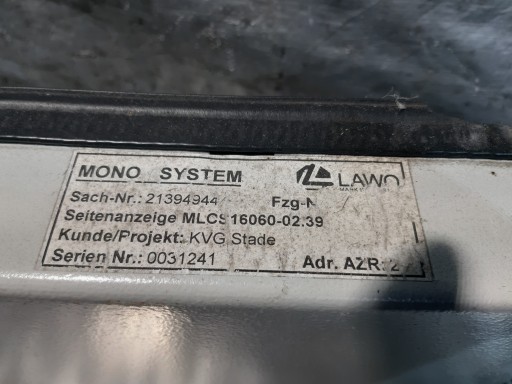 display LAWO MLCS16060-02.39 MONO SYSTEM