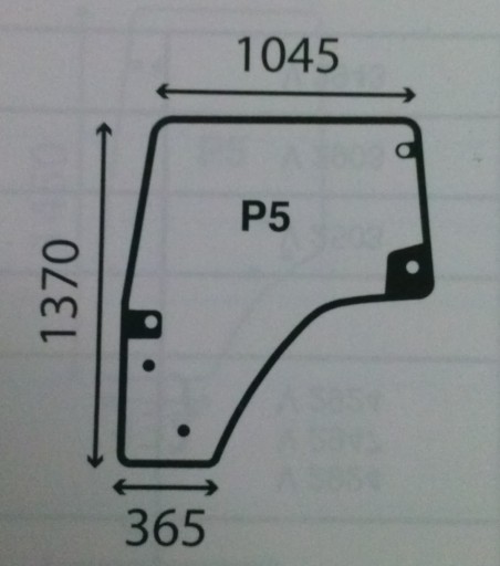 DEUTZ AGROPLUS СКЛО ДВЕРІ ЛІВЕ 0.015.5691.0/40