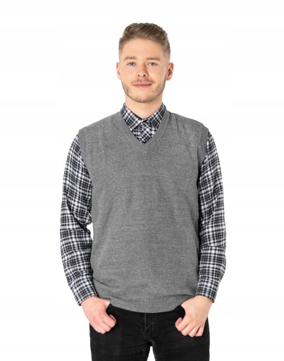 Sweter bez Rękawów Kamizelka Pulower 2989-03 r 4XL