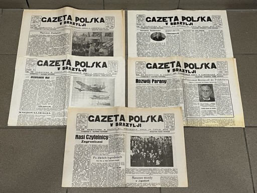 GAZETA POLSKA W BRAZYLII - 5szt - 1940-1941 KRAKÓW