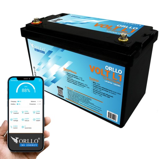 Lifepo4 акумулятор накопичувач енергії orllo вольт l1 12v 100ah bms bluetoth eve