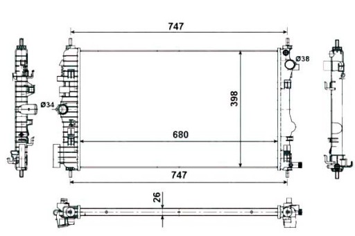 53774 - Охладитель воды nrf opel insignia 2.8 v6 турбо 4x4